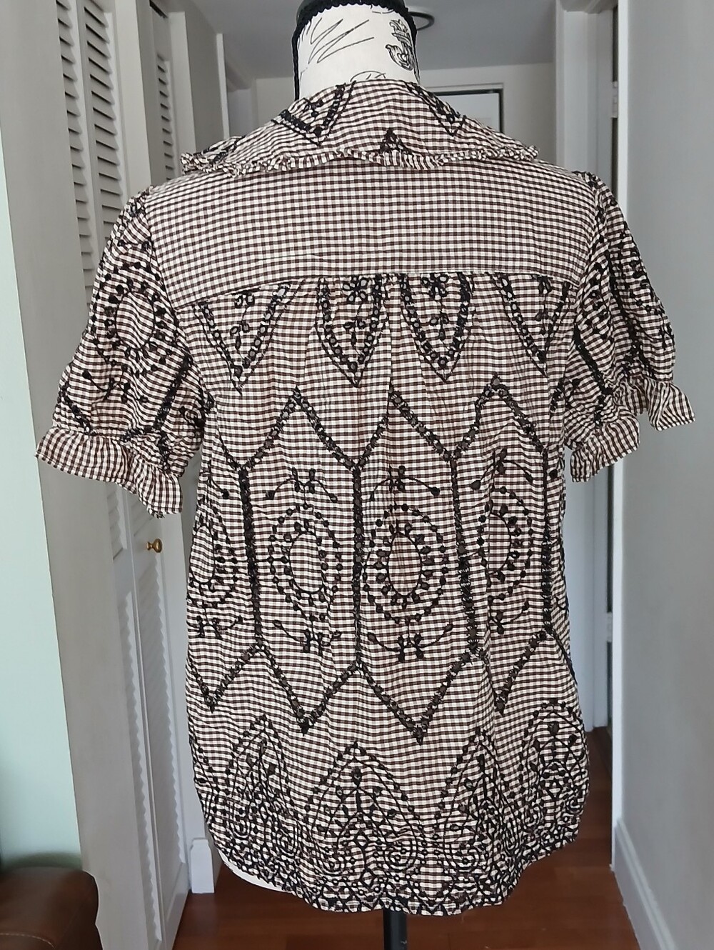 Anthropologie The Keira Gingham Blouse by Pilcro | - Picture 8 of 13